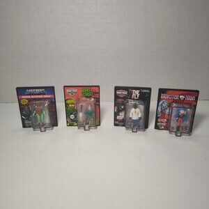 Lot of 4 Micro Figures MOTU, Mars Attacks & Monster High Mini Action Toys